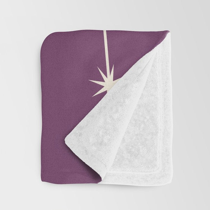 Aries Zodiac Star Constellation Line Art Mauve Purple Throw Blanket Gallery Image 3