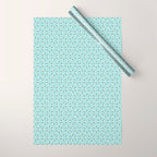 Sky Blue Moroccan Geometric Birds in Flight Wrapping Paper Gallery Image 1