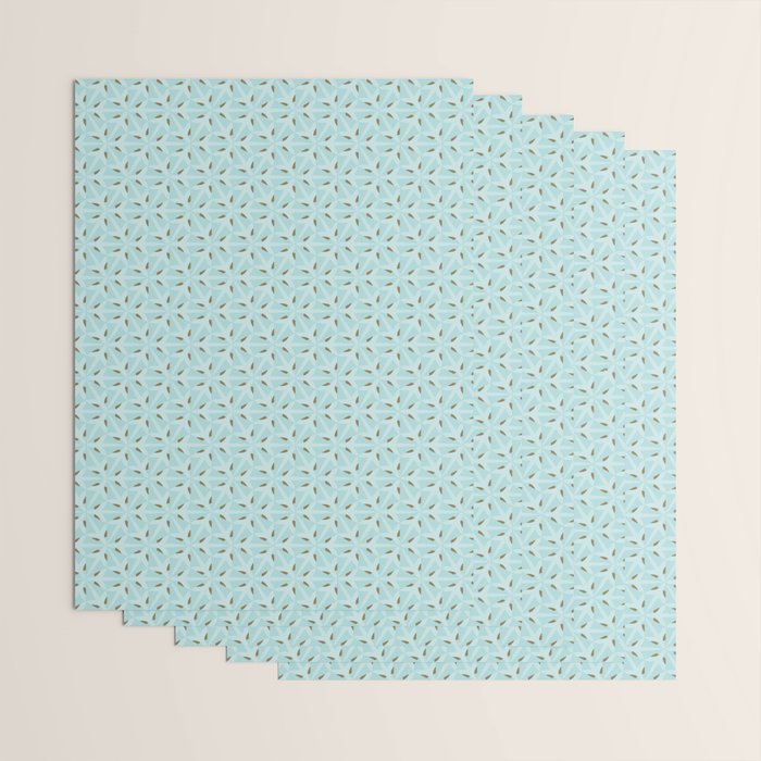 Sky Blue Moroccan Geometric Birds in Flight Wrapping Paper Gallery Image 3