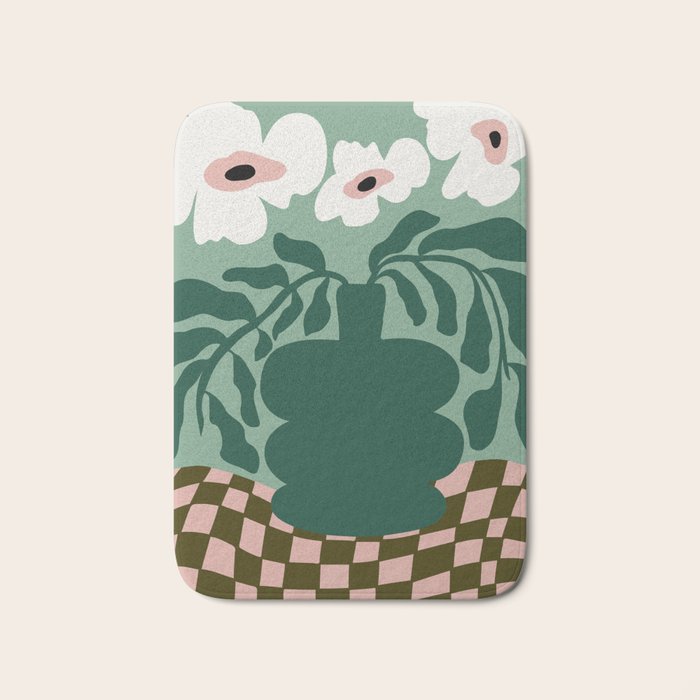 Bold Blossom Pottery Bath Mat Gallery Image 1