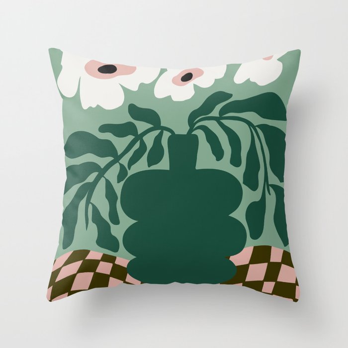 Bold Blossom Pottery Throw Pillow Gallery Image 6
