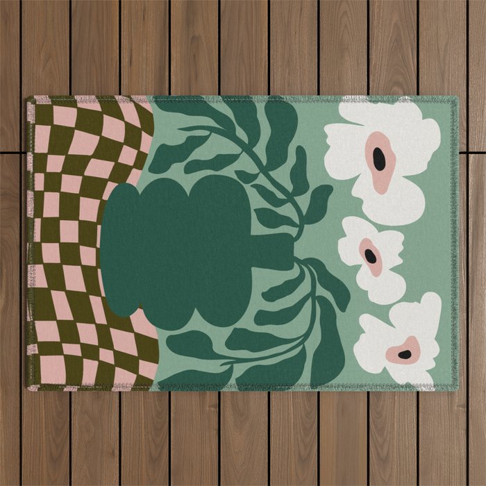 Bold Blossom Pottery Outdoor Rug Gallery Image 1