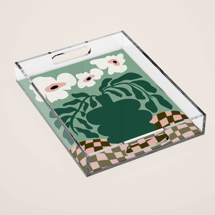 Bold Blossom Pottery Acrylic Tray Gallery Image 1