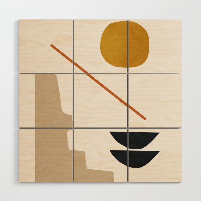 abstract minimal 6 Wood Wall Art Gallery Image 1