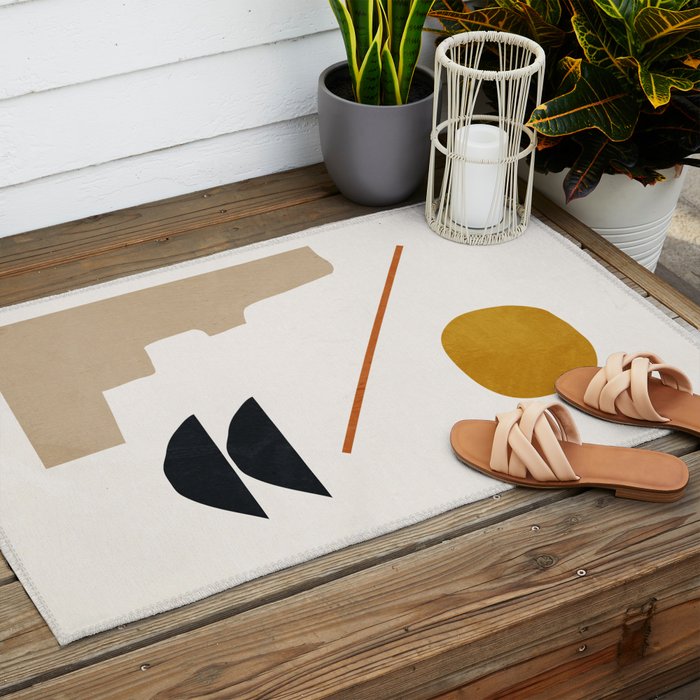 abstract minimal 6 Outdoor Rug Gallery Image 2