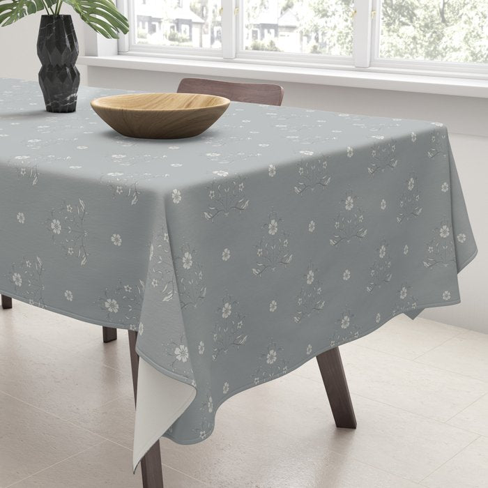 Cafe Floral - Dusty Blue Tablecloth Gallery Image 3