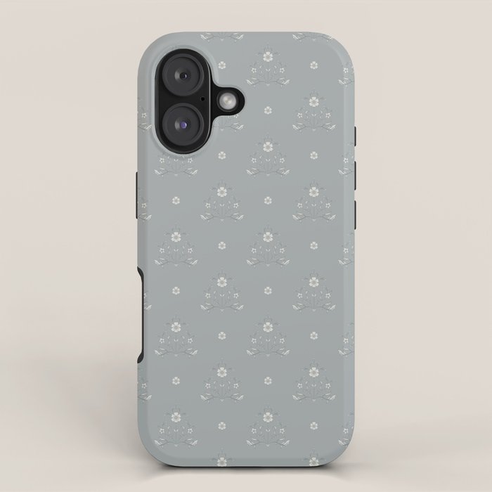 Cafe Floral - Dusty Blue iPhone Case Gallery Image 1