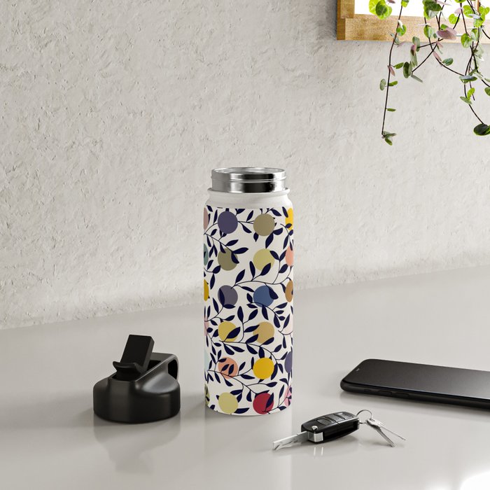 expectant iteration botanical garden pattern Water Bottle Gallery Image 4