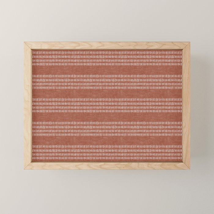 farmhouse stitch - rust Mini Art Print Gallery Image 1