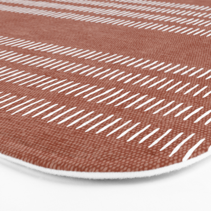 farmhouse stitch - rust Bath Mat Gallery Image 3