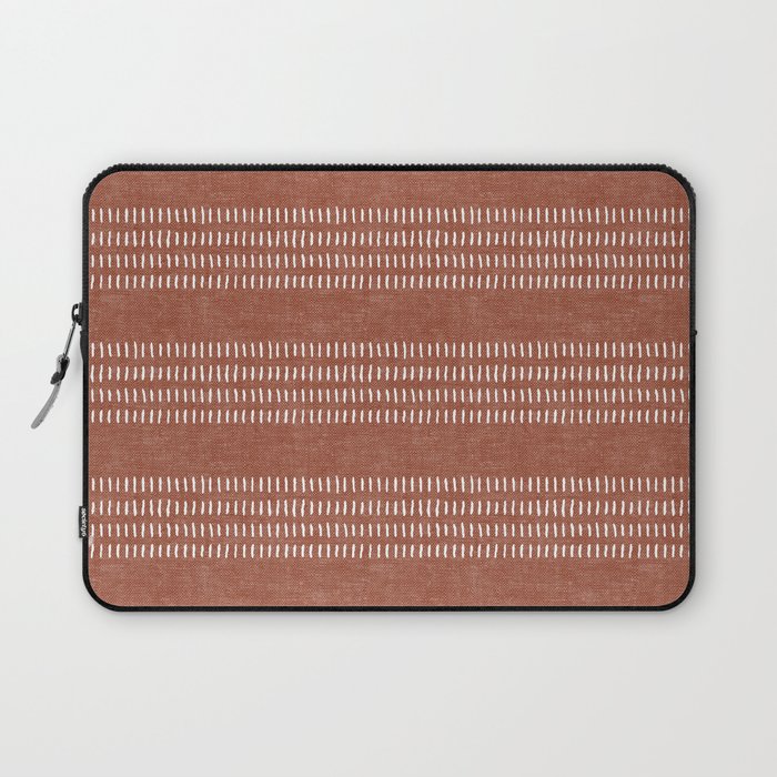farmhouse stitch - rust Laptop Sleeve Gallery Image 1