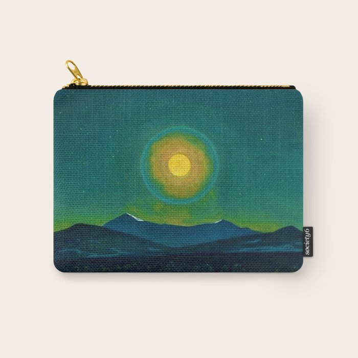 Winter Moonlight Mountain Landscape by Rockwell Kent Appalachian Carry All Pouch Gallery Image 1