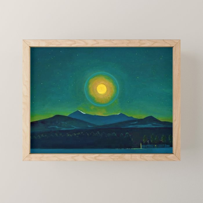 Winter Moonlight Mountain Landscape by Rockwell Kent Appalachian Mini Art Print Gallery Image 1