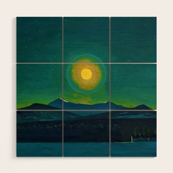 Winter Moonlight Mountain Landscape by Rockwell Kent Appalachian Wood Wall Art Gallery Image 1