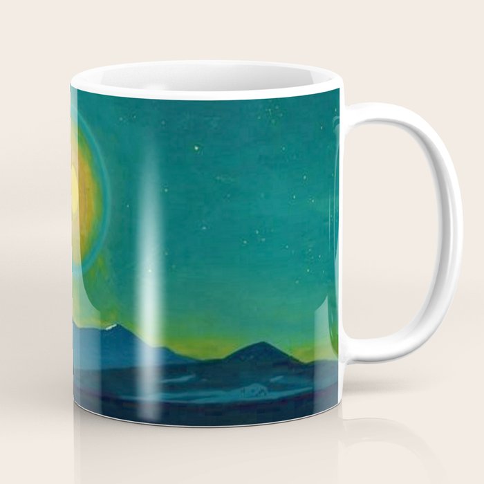 Winter Moonlight Mountain Landscape by Rockwell Kent Appalachian Coffee Mug Gallery Image 1