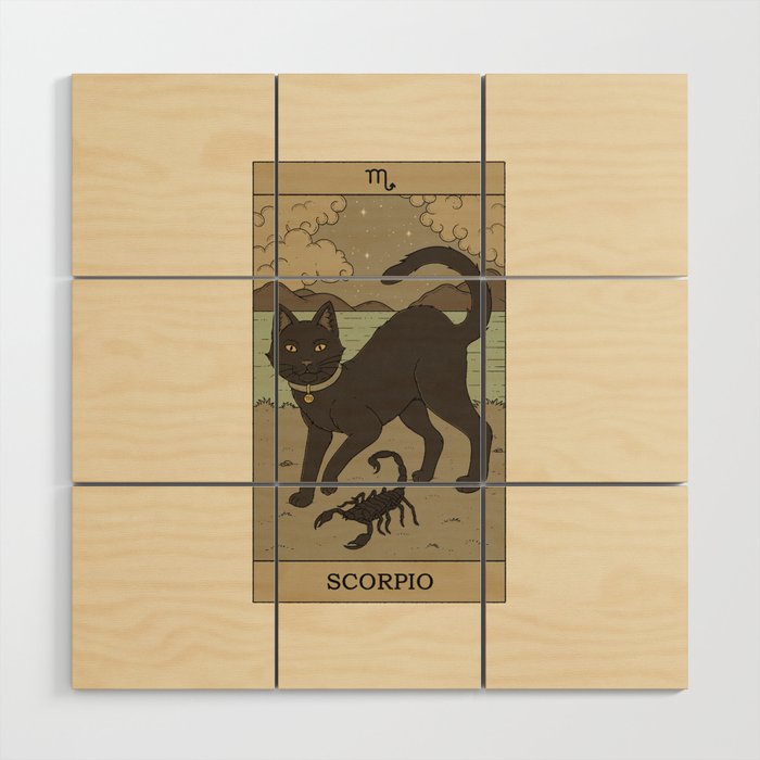 Scorpio Cat Wood Wall Art Gallery Image 1