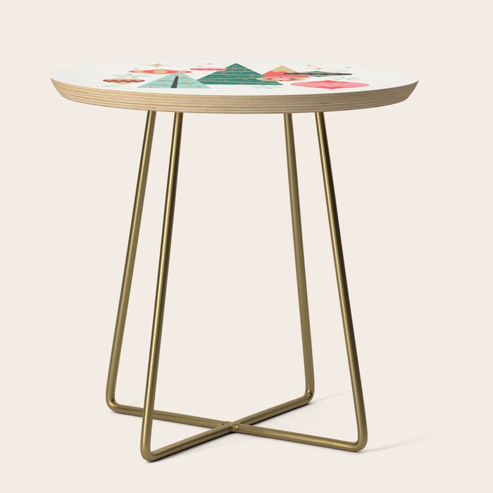 Retro Christmas Card Theme - Plain White Side Table Gallery Image 1