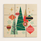 Retro Christmas Card Theme - Plain White Wood Wall Art Gallery Image 1