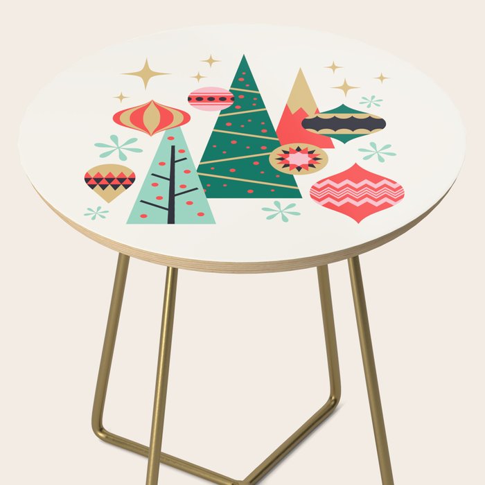 Retro Christmas Card Theme - Plain White Side Table Gallery Image 2