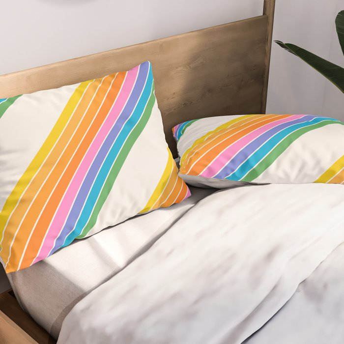 Candy Stripes - Rainbow Brites Pillow Sham Gallery Image 2
