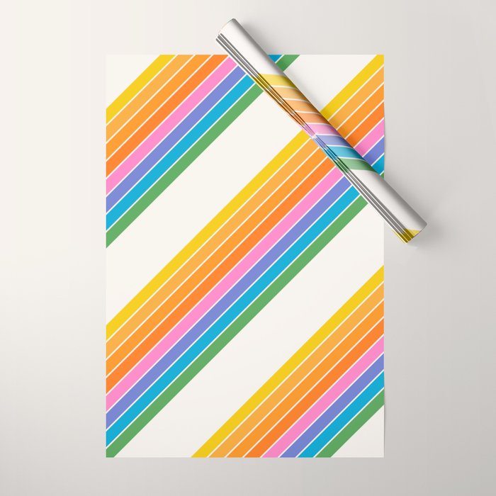 Candy Stripes - Rainbow Brites Wrapping Paper Gallery Image 1