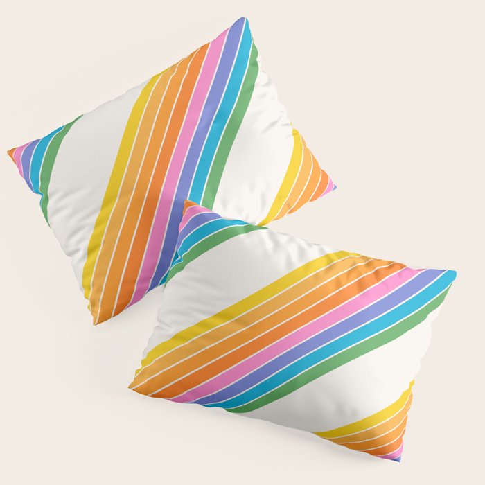 Candy Stripes - Rainbow Brites Pillow Sham Gallery Image 1