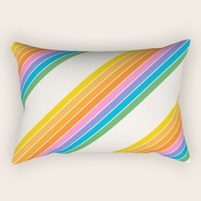 Candy Stripes - Rainbow Brites Rectangular Pillow Gallery Image 1