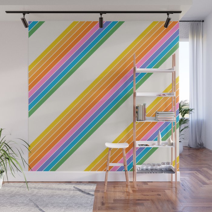 Candy Stripes - Rainbow Brites Wall Mural Gallery Image 1