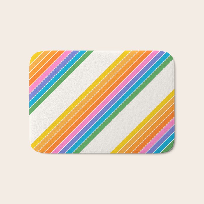 Candy Stripes - Rainbow Brites Bath Mat Gallery Image 1
