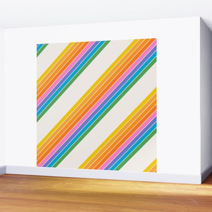 Candy Stripes - Rainbow Brites Wall Mural Gallery Image 2
