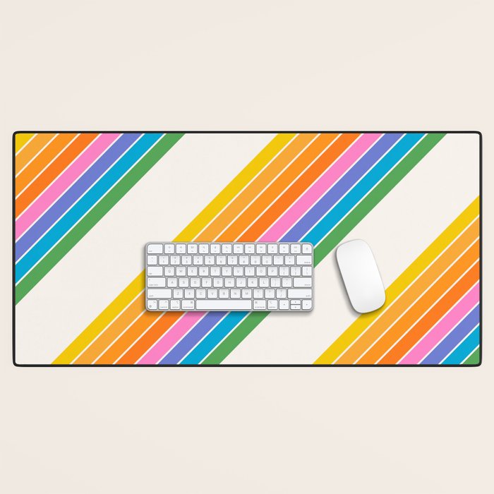 Candy Stripes - Rainbow Brites Desk Mat Gallery Image 1