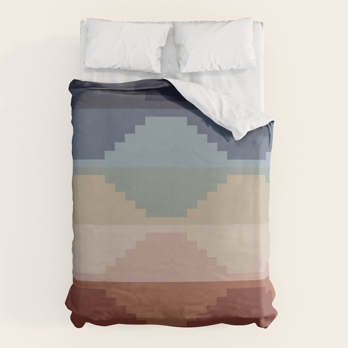 Geometric Aztec Pyramid Pattern III Duvet Cover Gallery Image 1