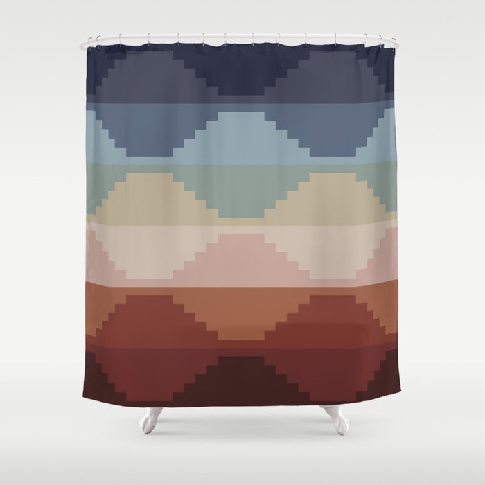 Geometric Aztec Pyramid Pattern III Shower Curtain Gallery Image 1
