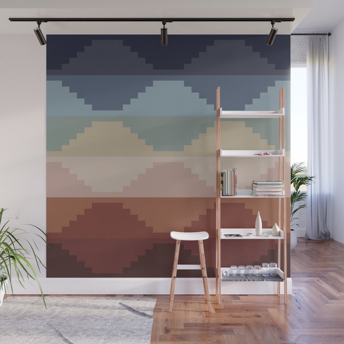 Geometric Aztec Pyramid Pattern III Wall Mural Gallery Image 1