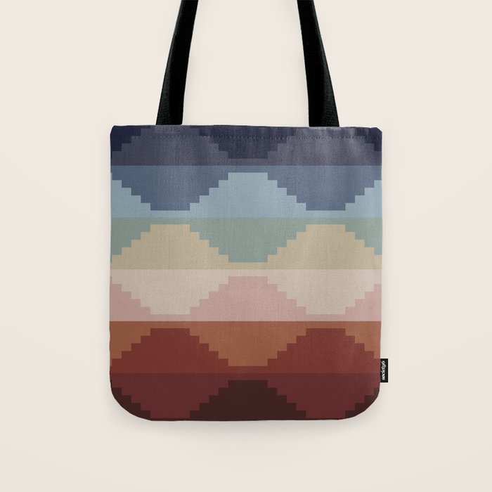 Geometric Aztec Pyramid Pattern III Tote Bag Gallery Image 1