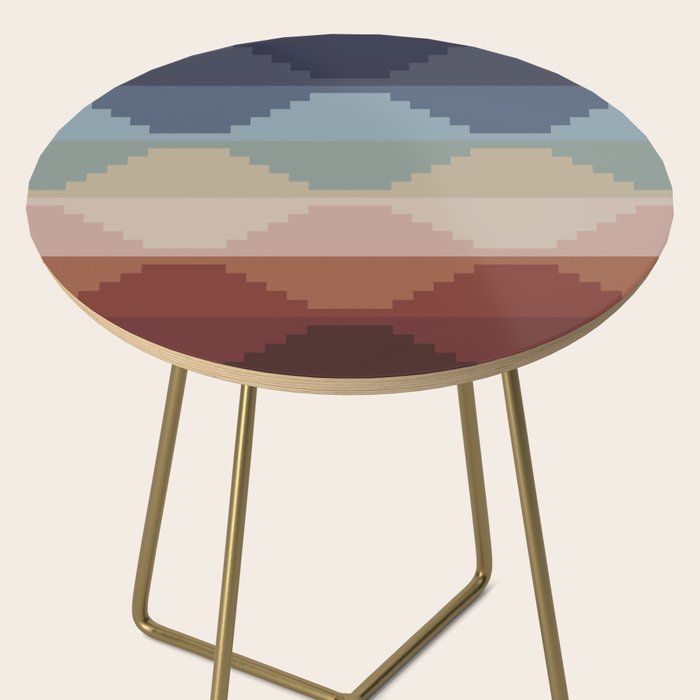 Geometric Aztec Pyramid Pattern III Side Table Gallery Image 2