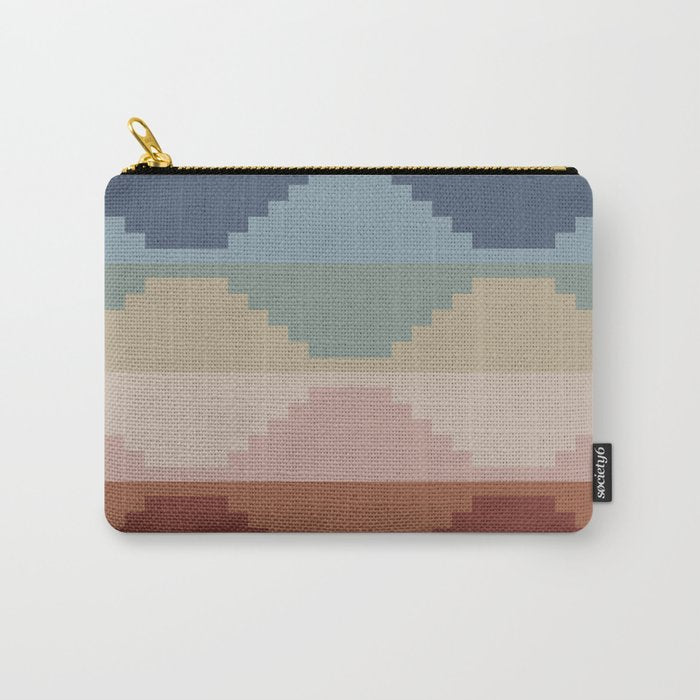 Geometric Aztec Pyramid Pattern III Carry All Pouch Gallery Image 1