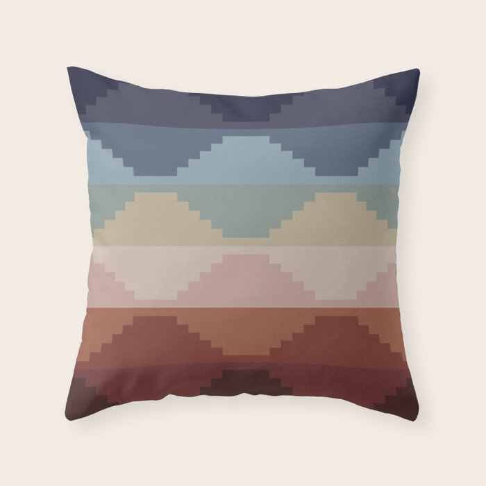 Geometric Aztec Pyramid Pattern III Throw Pillow Gallery Image 1
