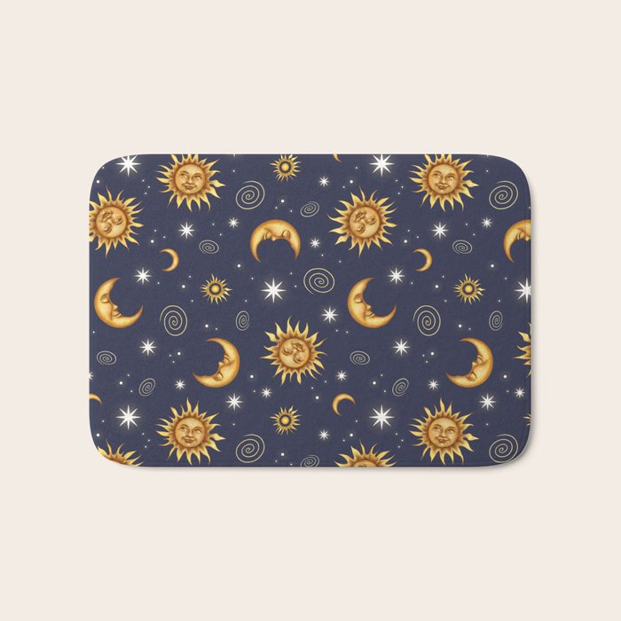 Vintage Celestial Mood Bath Mat Gallery Image 1