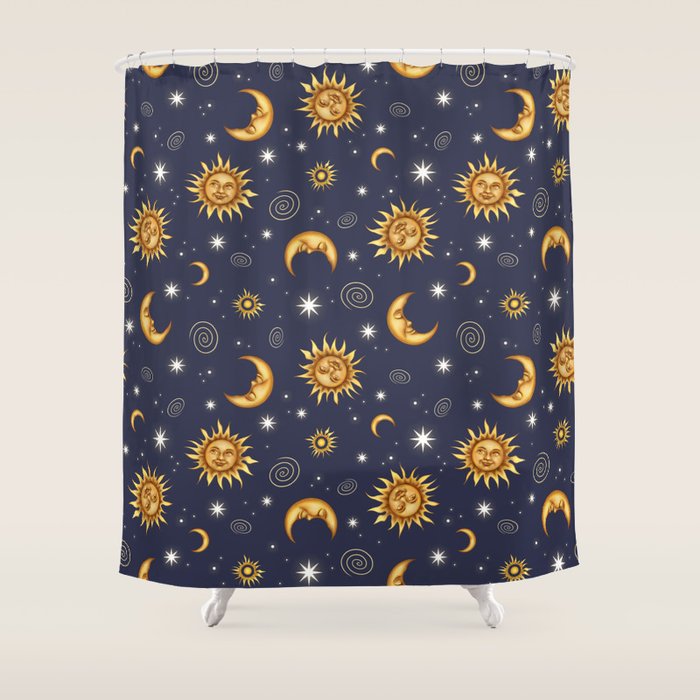 Vintage Celestial Mood Shower Curtain Gallery Image 1