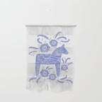 Swedish Dala Horse Blue Wall Hanging Gallery Image 1