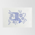 Swedish Dala Horse Blue Rug Gallery Image 2