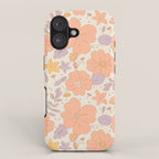 Vintage hand drawn flower art pattern iPhone Case Gallery Image 1