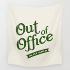 Out of Office - Retro Typography in Green Wall Tapestry Gallery Image 4