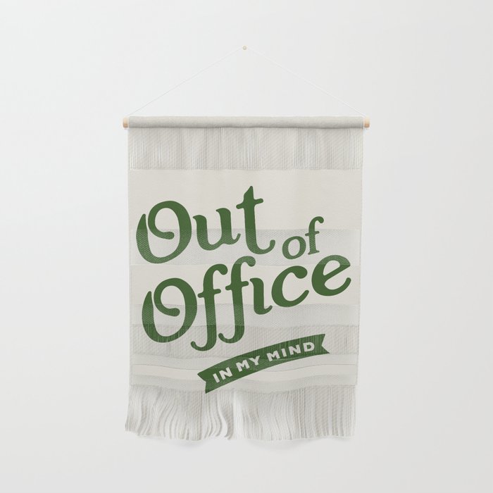 Out of Office - Retro Typography in Green Wall Hanging Gallery Image 1