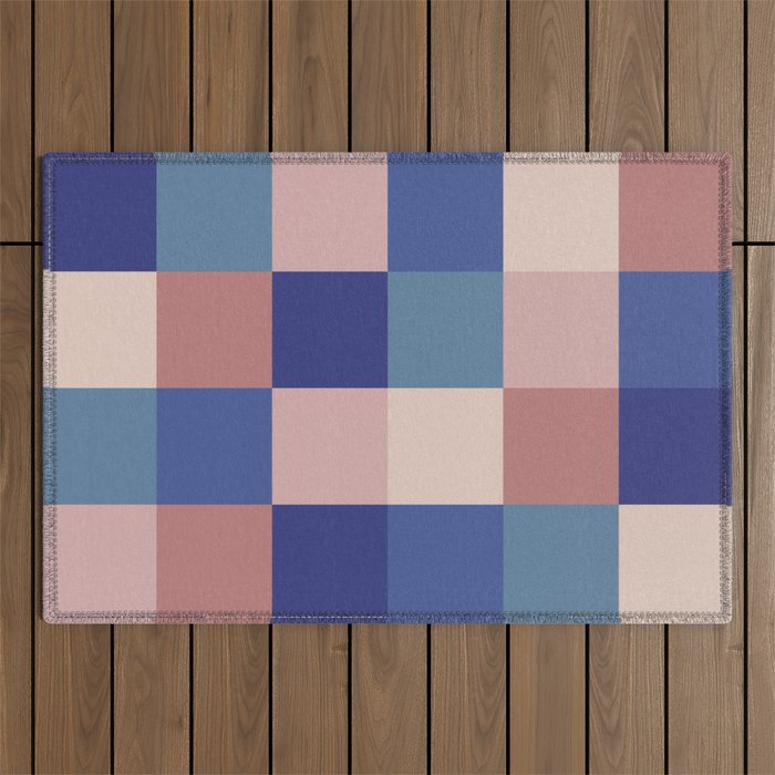 Bold Colorful Checks Pattern - Large XV Outdoor Rug Gallery Image 1