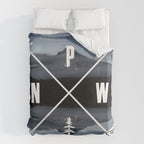 PNW Pacific Northwest Compass - Mt Hood Adventure Duvet Cover Gallery Image 6