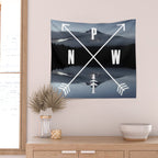 PNW Pacific Northwest Compass - Mt Hood Adventure Wall Tapestry Gallery Image 2