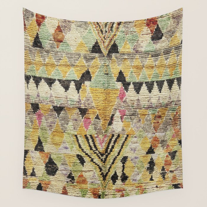 Vintage Moroccan Abstract Geometric Rug Print Wall Tapestry Gallery Image 1