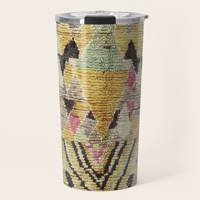 Vintage Moroccan Abstract Geometric Rug Print Travel Mug Gallery Image 1